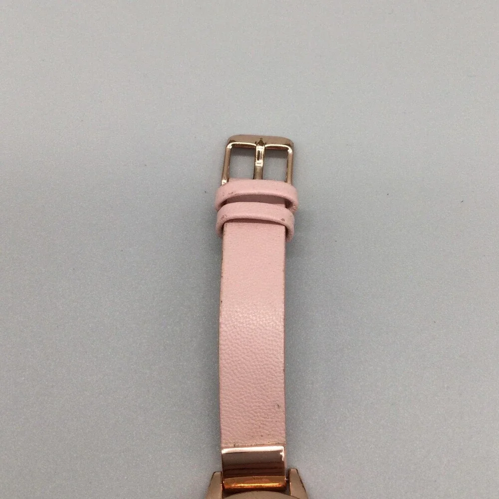 Nine West Womens Watch 38mm Floral Rose Gold Pink Leather NW/2044 New Battery